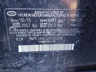 2016 Hyundai Sonata 2.4L Sport with VIN 5NPE34AF1GH355246, listed as a Copart auction lot 50570175 with 89,748 mi miles and Salvage Title. Bid and sale history available at carsss.com. Image 12.
