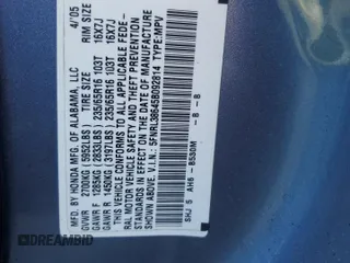 2005 Honda Odyssey EX-L with VIN 5FNRL38645B092814, listed as a Copart auction lot 50587065 with 262,912 mi miles and Salvage Title. Bid and sale history available at carsss.com. Image 13.