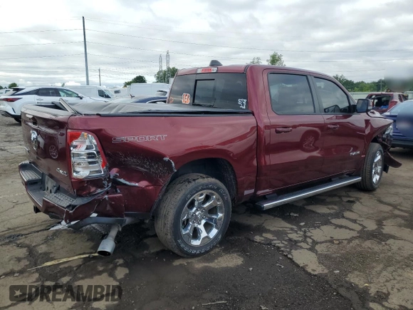 2020 Ram 1500 Big Horn with VIN 1C6SRFFT4LN218685, listed as a Copart auction lot 61191235 with 86,477 mi miles and Non repairable. Bid and sale history available at DreamBid. Image 3.