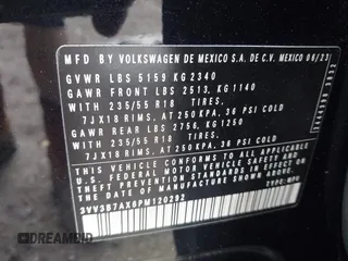 2023 Volkswagen Tiguan SE with VIN 3VV3B7AX6PM120292, listed as a IAAI auction lot 42231082 with 24,045 mi miles and . Bid and sale history available at DreamBid. Image 9.