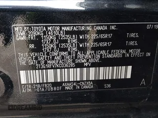 2019 Toyota RAV4 LE with VIN 2T3G1RFV7KC036285, listed as a IAAI auction lot 41934102 with 60,421 mi miles. Bid and sale history available at carsss.com. Image 9.