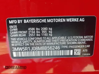 2021 BMW 3 Series 330i z VIN 3MW5R1J08M8B56246, wystawiony jako IAAI lot #42355325 z przebiegiem 48 699 mil mil oraz . Historia ofert i sprzedaży dostępna na DreamBid. Obrazek 9.