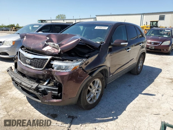 2014 Kia Sorento LX with VIN 5XYKT4A67EG428336, listed as a Copart auction lot 53906355 with 260,530 mi miles and Clean Title. Bid and sale history available at carsss.com. Image 1.