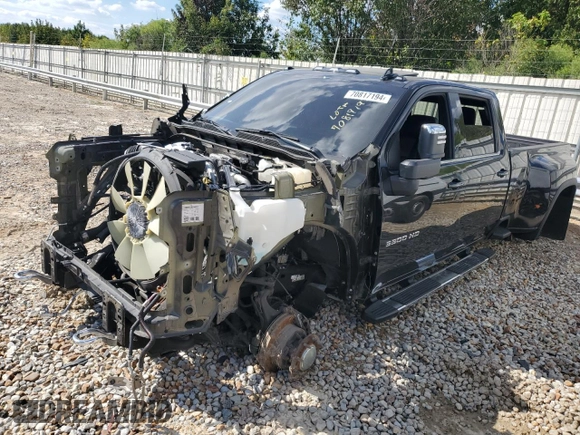2022 Chevrolet Silverado 3500HD High Country with VIN 1GC4YVEY7NF166221, listed as a Copart auction lot 70817194 with 0 mi miles and Salvage Title. Bid and sale history available at carsss.com. Image 1.