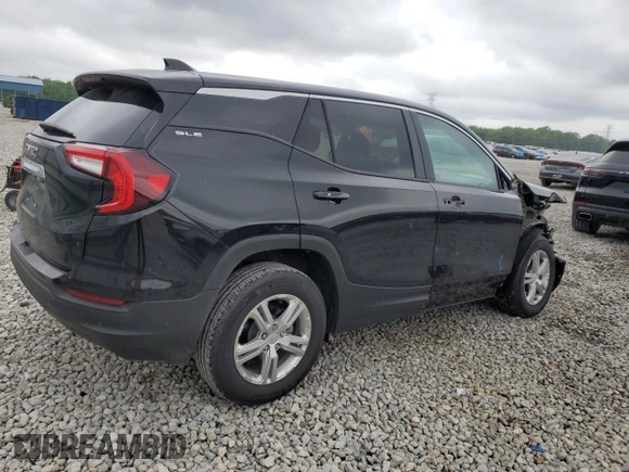 2024 GMC Terrain SLE with VIN 3GKALMEG2RL390399, listed as a Copart auction lot 55388465 with 3,511 mi miles and Salvage title. Bid and sale history available at DreamBid. Image 3.
