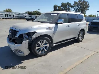 2015 Infiniti QX80 with VIN JN8AZ2NE4F9083791, listed as a Copart auction lot 72215874 with 82,691 mi miles and Salvage Title. Bid and sale history available at carsss.com. Image 1.