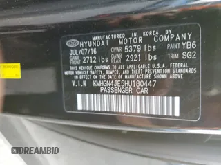 2017 Genesis G80 3.8L with VIN KMHGN4JE5HU180447, listed as a Copart auction lot 79687954 with 70,495 mi miles and Salvage Title. Bid and sale history available at DreamBid. Image 12.