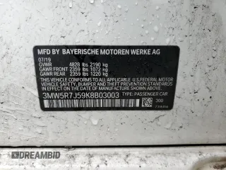 2019 BMW 3 Series 330i xDrive with VIN 3MW5R7J59K8B03003, listed as a Copart auction lot 49342865 with 16,610 mi miles and Salvage Title. Bid and sale history available at DreamBid. Image 12.