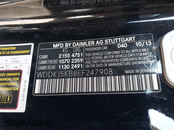 2014 Mercedes-Benz E 350 с VIN WDDKJ5KB8EF247908, выставлен на аукционе IAAI как лот 41916727 с пробегом 179 762 миль миль и . История ставок и продаж доступна на DreamBid. Изображение 9.
