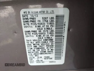 2014 Nissan Murano S with VIN JN8AZ1MW8EW504917, listed as a IAAI auction lot 41771163 with Not Provided miles. Bid and sale history available at carsss.com. Image 9.