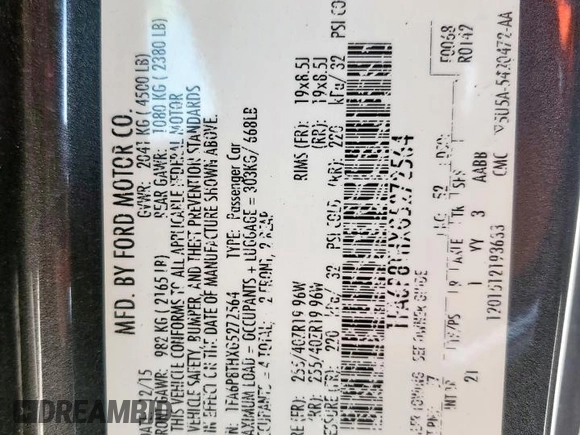 2016 Ford Mustang EcoBoost z VIN 1FA6P8THXG5272564, wystawiony jako Copart lot #57623975 z przebiegiem 167 472 mil mil oraz Szkoda całkowita • Salvage title. Historia ofert i sprzedaży dostępna na DreamBid. Obrazek 12.