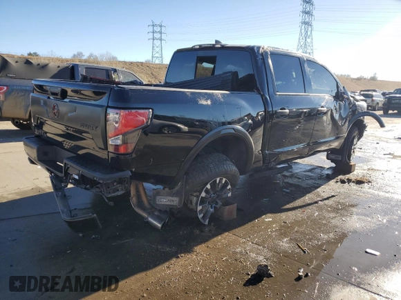 2024 Nissan Titan Pro-4X z VIN 1N6AA1ED8RN104641, wystawiony jako Copart lot #83624614 z przebiegiem 19 065 mil mil oraz Szkoda całkowita • Salvage title. Historia ofert i sprzedaży dostępna na DreamBid. Obrazek 3.