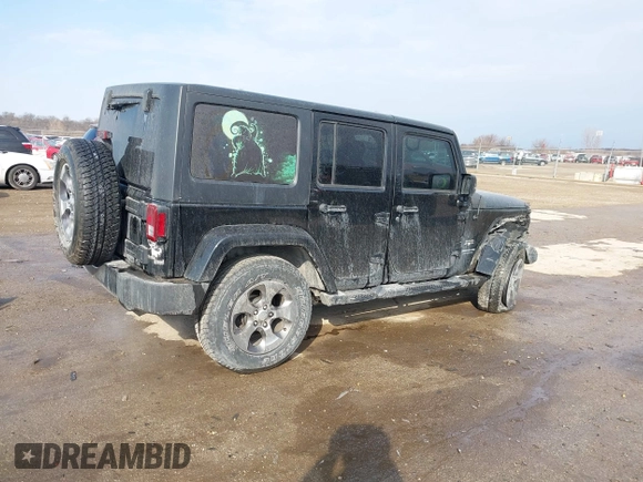 2017 Jeep Wrangler Unlimited Sahara with VIN 1C4BJWEG5HL520140, listed as a IAAI auction lot 41708084 with 74,906 mi miles. Bid and sale history available at carsss.com. Image 4.