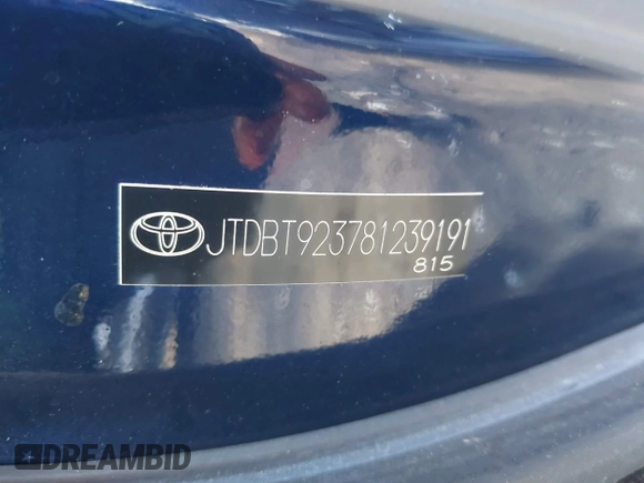 2008 Toyota Yaris with VIN JTDBT923781239191, listed as a IAAI auction lot 42175918 with 155,127 mi miles. Bid and sale history available at carsss.com. Image 12.