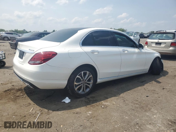 2017 Mercedes-Benz C 300 with VIN 55SWF4KB2HU220007, listed as a Copart auction lot 60615465 with 50,630 mi miles and Salvage title. Bid and sale history available at DreamBid. Image 3.