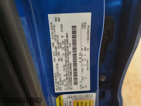 2021 Ford Ranger XL z VIN 1FTER4FH6MLE06093, wystawiony jako Copart lot #60397235 z przebiegiem 43 076 mil mil oraz Szkoda całkowita • Salvage title. Historia ofert i sprzedaży dostępna na DreamBid. Obrazek 12.