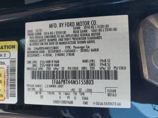 2021 Ford Mustang EcoBoost with VIN 1FA6P8TH4M5155803, listed as a IAAI auction lot 41433931 with 78,619 mi miles. Bid and sale history available at carsss.com. Image 9.