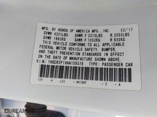 2017 Honda Accord Sedan Sport SE with VIN 1HGCR2F1XHA159579, listed as a IAAI auction lot 41667239 with 156,393 mi miles. Bid and sale history available at carsss.com. Image 9.