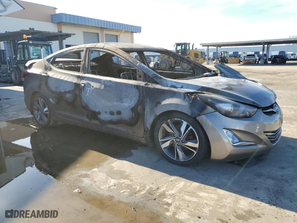 2015 Hyundai Elantra Limited with VIN 5NPDH4AE8FH570898, listed as a Copart auction lot 87400784 with 0 mi miles and Non Repairable. Bid and sale history available at carsss.com. Image 4.