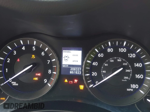 2011 Infiniti M37 with VIN JN1BY1AR5BM374686, listed as a IAAI auction lot 40399732 with 208,337 mi miles. Bid and sale history available at carsss.com. Image 7.