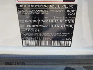 2008 Mercedes-Benz M 350 z VIN 4JGBB86E78A385921, wystawiony jako IAAI lot #42387342 z przebiegiem 247 409 mil mil oraz . Historia ofert i sprzedaży dostępna na DreamBid. Obrazek 9.