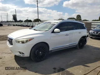 2013 Infiniti JX35 with VIN 5N1AL0MN5DC336843, listed as a Copart auction lot 43115955 with 140,188 mi miles and Salvage Title. Bid and sale history available at carsss.com. Image 1.