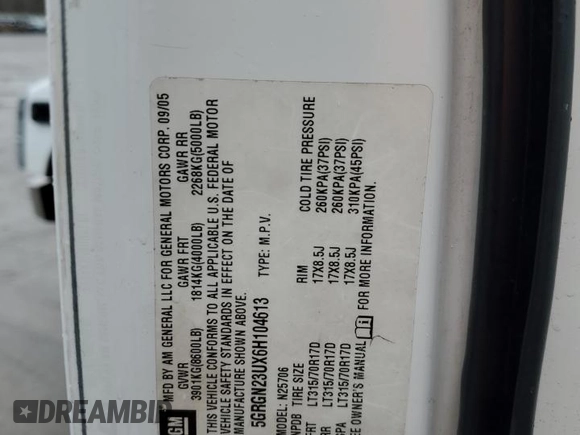 2006 Hummer H2 z VIN 5GRGN23UX6H104613, wystawiony jako Copart lot #51611815 z przebiegiem 186 543 mil mil oraz Szkody całkowita. Historia ofert i sprzedaży dostępna na DreamBid. Obrazek 14.