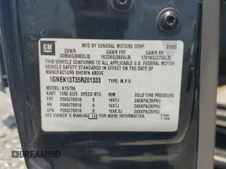2005 Chevrolet Tahoe Z71 z VIN 1GNEK13T35R201333, wystawiony jako Copart lot #57215075 z przebiegiem 201 476 mil mil oraz Szkoda całkowita • Salvage title. Historia ofert i sprzedaży dostępna na DreamBid. Obrazek 13.
