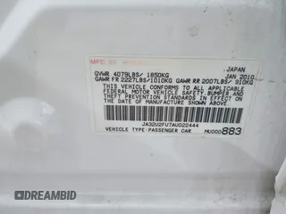 2010 Mitsubishi Lancer ES z VIN JA32U2FU7AU022444, wystawiony jako IAAI lot #41600088 z przebiegiem 196 076 mil mil oraz . Historia ofert i sprzedaży dostępna na DreamBid. Obrazek 9.