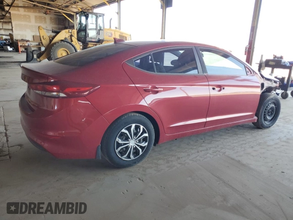 2017 Hyundai Elantra SE with VIN KMHD74LF6HU282102, listed as a Copart auction lot 57841005 with 94,024 mi miles and Salvage title. Bid and sale history available at DreamBid. Image 3.