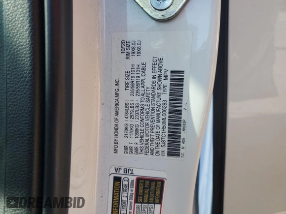 2021 Acura RDX Technology z VIN 5J8TC1H50ML006283, wystawiony jako Copart lot #51819465 z przebiegiem 80 632 mil mil oraz Szkoda całkowita • Salvage title. Historia ofert i sprzedaży dostępna na DreamBid. Obrazek 13.