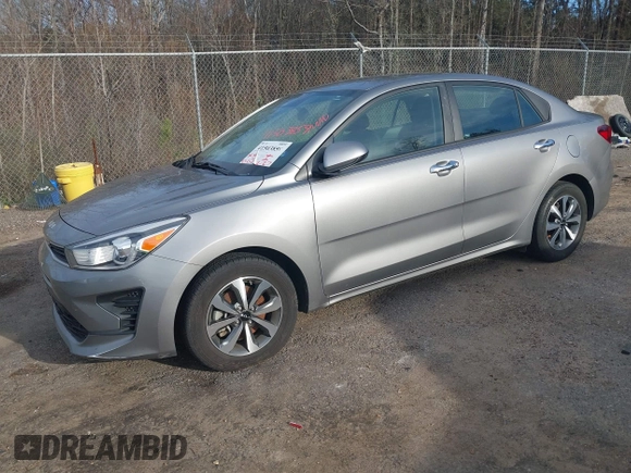 2022 Kia Rio S with VIN 3KPA24ADXNE458764, listed as a IAAI auction lot 41503859 with 43,252 mi miles. Bid and sale history available at carsss.com. Image 2.