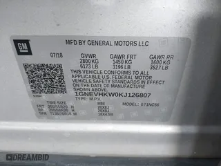 2019 Chevrolet Traverse LT Leather with VIN 1GNEVHKW0KJ126807, listed as a IAAI auction lot 41681930 with 90,320 mi miles. Bid and sale history available at carsss.com. Image 9.