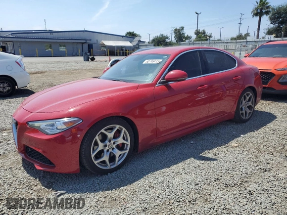 2019 Alfa Romeo Giulia Ti Sport with VIN ZARFAMBN2K7599264, listed as a Copart auction lot 60746415 with 58,424 mi miles and Salvage title. Bid and sale history available at DreamBid. Image 1.