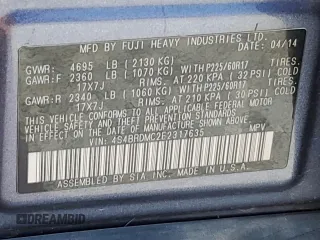 2014 Subaru Outback Limited with VIN 4S4BRDMC2E2317635, listed as a Copart auction lot 65216045 with 206,090 mi miles and Clean title. Bid and sale history available at DreamBid. Image 13.