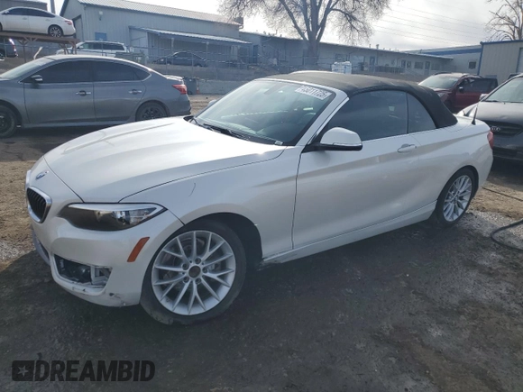 2016 BMW 2 Series 228i with VIN WBA1K9C52GV321798, listed as a Copart auction lot 45011725 with 56,673 mi miles and Salvage Title. Bid and sale history available at carsss.com. Image 1.
