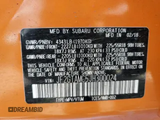 2018 Subaru Crosstrek Limited с VIN JF2GTAMC5JH300024, выставлен на аукционе Copart как лот 59974275 с пробегом 119 829 миль миль и Списание • Salvage title. История ставок и продаж доступна на DreamBid. Изображение 12.