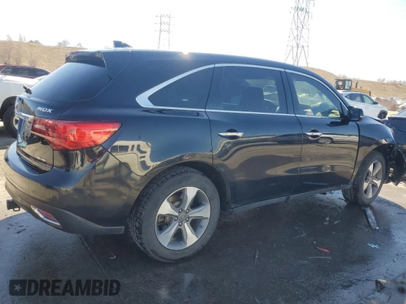 2016 Acura MDX with VIN 5FRYD4H25GB051007, listed as a Copart auction lot 47103645 with 170,517 mi miles and Salvage Title. Bid and sale history available at carsss.com. Image 3.