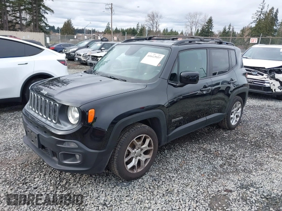 2016 Jeep Renegade Latitude with VIN ZACCJABT9GPD08554, listed as a IAAI auction lot 41612937 with 110,476 mi miles and . Bid and sale history available at DreamBid. Image 2.