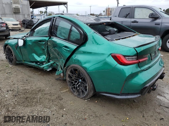 2023 BMW M3 with VIN WBS53AY06PFP08079, listed as a Copart auction lot 48228285 with 9,869 mi miles and Salvage title. Bid and sale history available at DreamBid. Image 2.