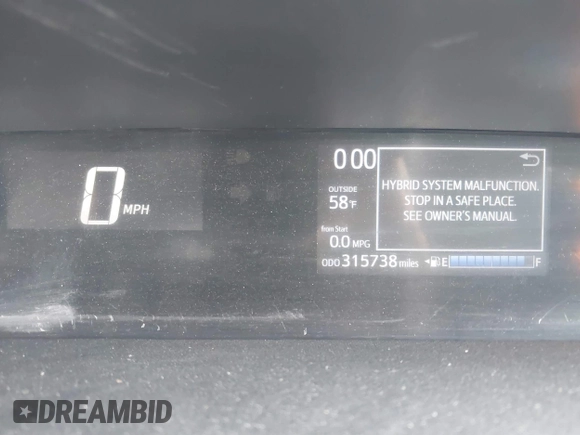 2018 Toyota Prius One with VIN JTDKDTB35J1604628, listed as a IAAI auction lot 41398306 with 315,738 mi miles and . Bid and sale history available at DreamBid. Image 6.