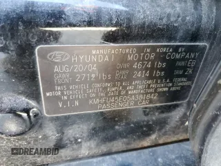 2005 Hyundai XG350 with VIN KMHFU45E05A381842, listed as a Copart auction lot 44133335 with 110,898 mi miles and Salvage Title. Bid and sale history available at carsss.com. Image 12.