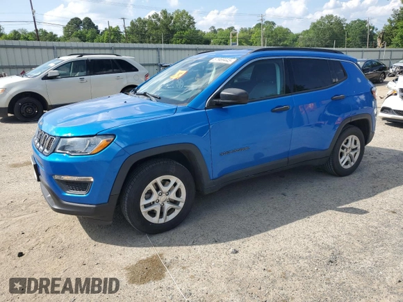 2019 Jeep Compass Sport z VIN 3C4NJCAB4KT699479, wystawiony jako Copart lot #57969445 z przebiegiem 97 621 mil mil oraz Szkoda całkowita • Salvage title. Historia ofert i sprzedaży dostępna na DreamBid. Obrazek 1.