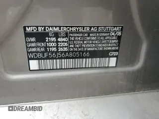 2006 Mercedes-Benz E 350 with VIN WDBUF56J56A805166, listed as a Copart auction lot 55415045 with Not Provided miles and Salvage Title. Bid and sale history available at DreamBid. Image 12.
