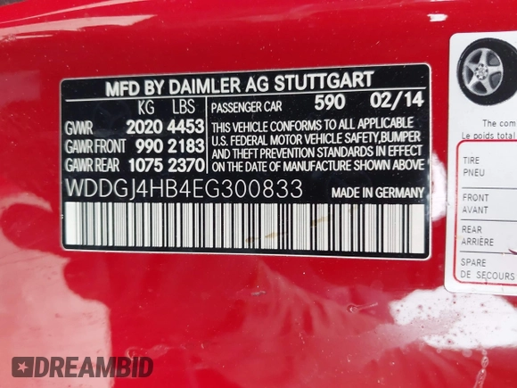 2014 Mercedes-Benz C 250 with VIN WDDGJ4HB4EG300833, listed as a IAAI auction lot 42551110 with 78,626 mi miles and . Bid and sale history available at DreamBid. Image 9.