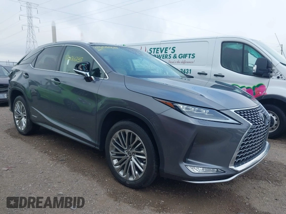 2022 Lexus RX 450h z VIN 2T2JGMDA7NC075586, wystawiony jako IAAI lot #42606238 z przebiegiem 39 423 mil mil oraz . Historia ofert i sprzedaży dostępna na DreamBid. Obrazek 1.