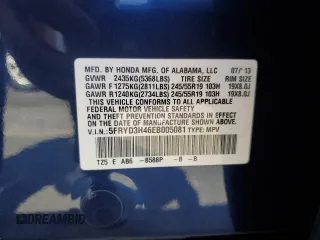 2014 Acura MDX Technology with VIN 5FRYD3H46EB005081, listed as a Copart auction lot 57799425 with 208,568 mi miles and Salvage title. Bid and sale history available at DreamBid. Image 12.