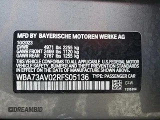 2024 BMW 4 Series 430i xDrive with VIN WBA73AV02RFS05136, listed as a Copart auction lot 59541245 with 11,677 mi miles and Salvage title. Bid and sale history available at DreamBid. Image 12.