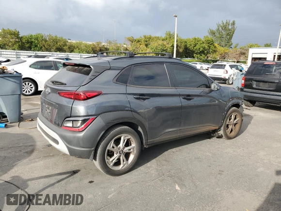 2022 Hyundai Kona SEL with VIN KM8K62ABXNU843332, listed as a Copart auction lot 47284405 with 40,412 mi miles and Salvage Title. Bid and sale history available at DreamBid. Image 3.