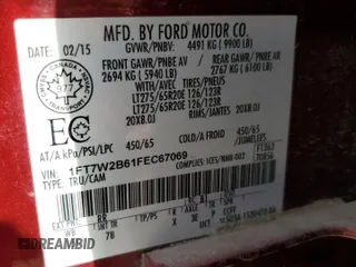 2015 Ford F-250 Lariat z VIN 1FT7W2B61FEC67069, wystawiony jako Copart lot #50403585 z przebiegiem 92 364 mil mil oraz Szkoda całkowita • Salvage title. Historia ofert i sprzedaży dostępna na DreamBid. Obrazek 14.